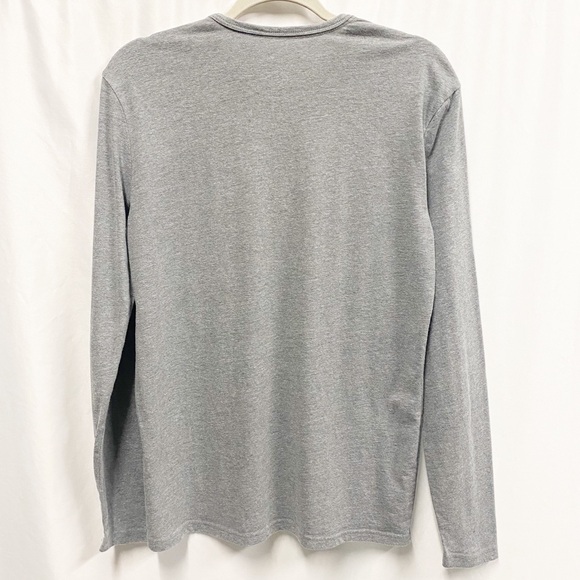 True Classic Heather Gray Mens Long Sleeve Henley T-Shirt - Picture 4 of 6